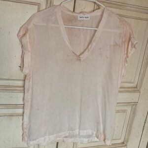 Bella Dahl pink with light beige/brown splashes size xs